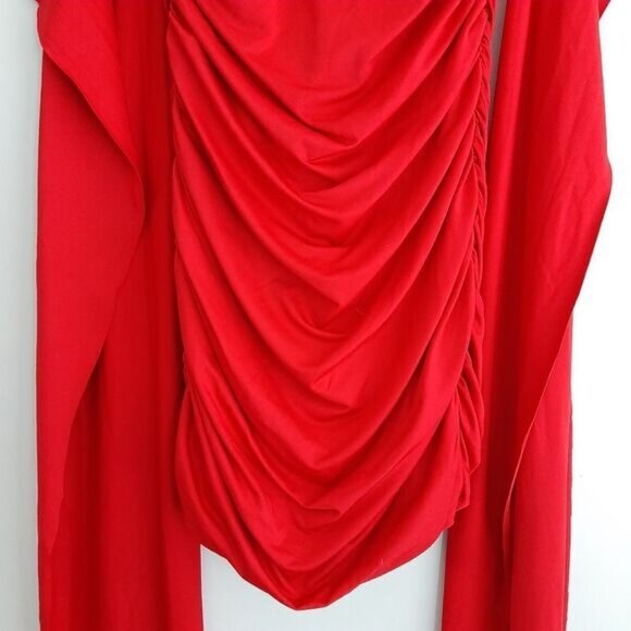 QED LONDON Multi Way Ruched Mini Dress Red Sz S - Picture 10 of 14